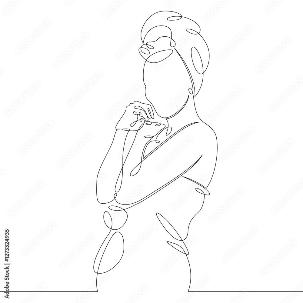 One continuous drawing line portrait of a beautiful girl woman with a towel after a shower .Single hand drawn art line doodle outline isolated minimal illustration cartoon character flat One continuous drawing line portrait of a beautiful girl woman with a towel after a shower .Single hand drawn art line doodle outline isolated minimal illustration cartoon character flat