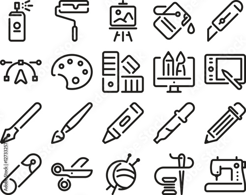 vector set of office tools