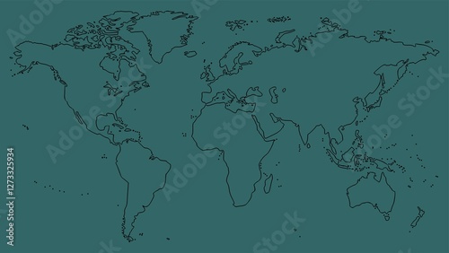 world map on green background