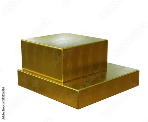 Gold podium 3D vector illustration