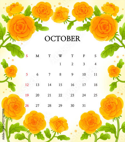 Watercolor, flower, pastel, background, detail, winter, spring, calendar, four seasons, illustration, summer, fall, calendar illustration