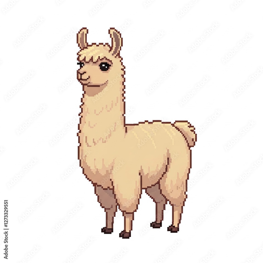 Fototapeta premium Pixel art minimalist llama