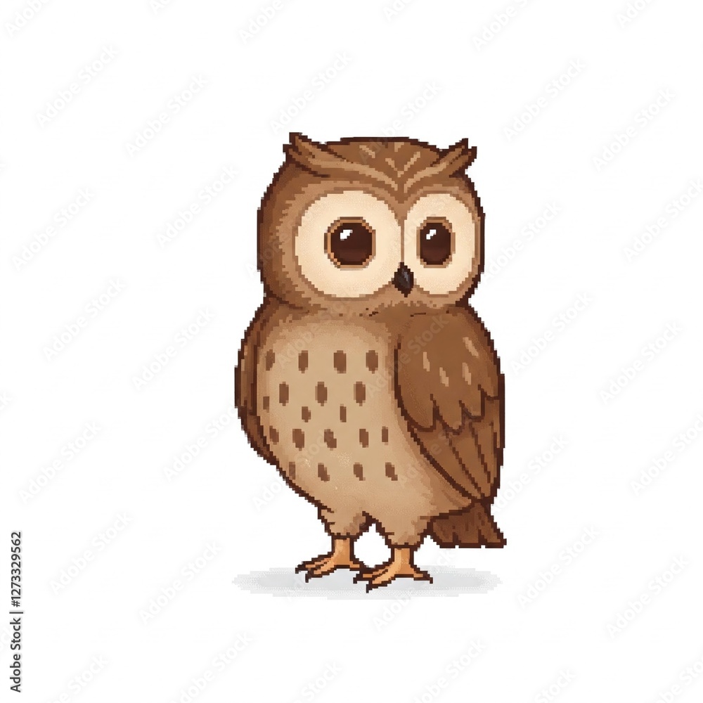Fototapeta premium Pixel art minimalist owl