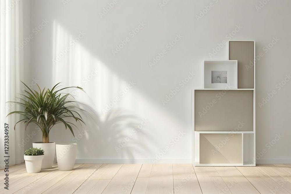 Fototapeta premium Sun rays come in room from window