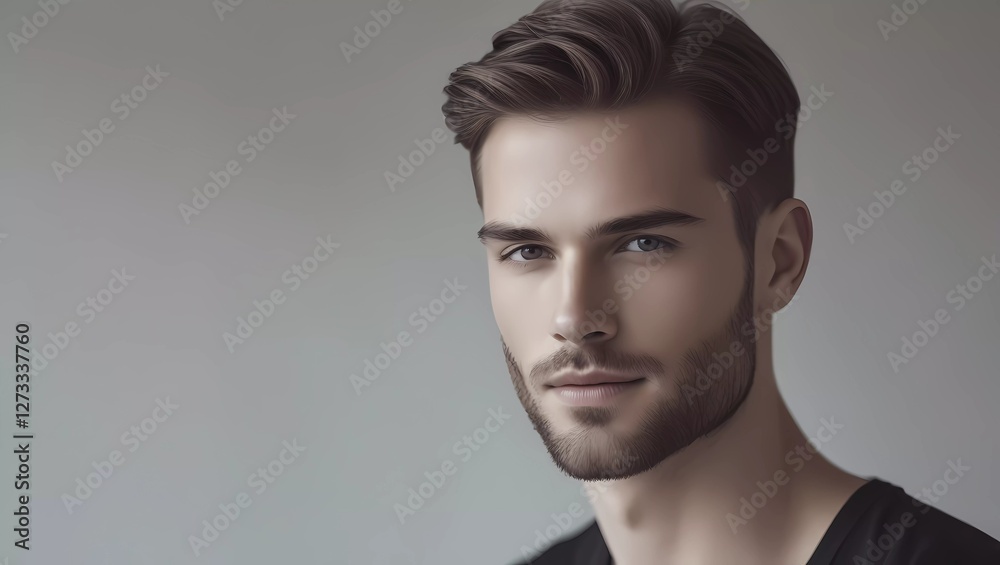 Obraz premium Minimalist Male Model Beauty Shot