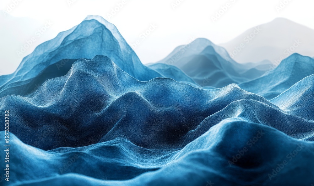 Obraz premium Abstract Digital 3D Landscape Background with Grainy Texture, Generative AI