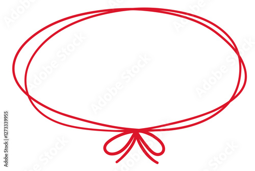 手書きの赤い線に横長に囲んで結ばれたフレーム