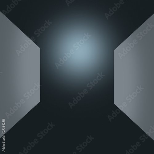 Dark Futuristic Hallway Background