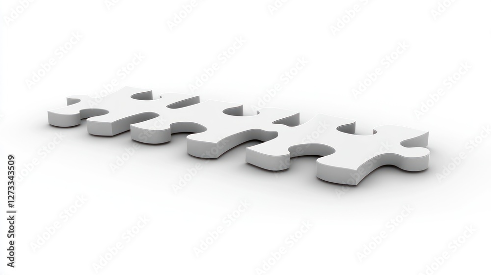 Abstract Puzzle Piece: A 3D Render of Interlocking Sections, Symbolizing Unity, Connection, and Problem Solving Abstract Puzzle Piece: A 3D Render of Interlocking Sections, Symbolizing Unity, Connection, and Problem Solving