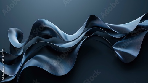 Abstract 3d wave shape on dark background 