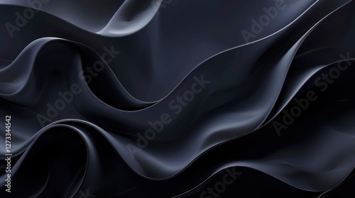 Abstract 3d wave shape on dark background 