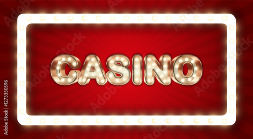 Vintage Casino Marquee Sign - Neon and Bulb Typography