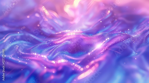 Abstract trendy holographic background. hologram gradient background with metalic waves.
