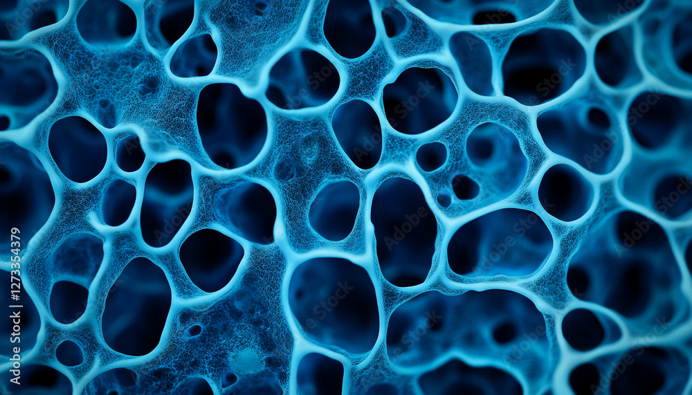 Macro photography science. Abstract blue texture with organic bubble-like patterns. Macro photography science. Abstract blue texture with organic bubble-like patterns.