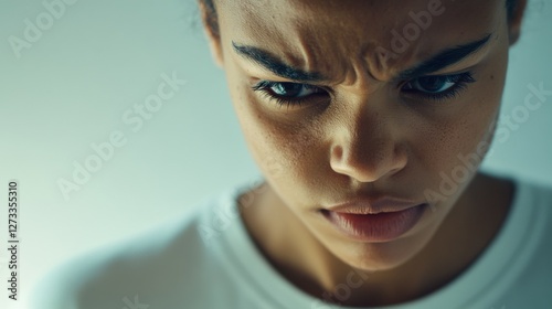 Withdrawal symptoms cause confusion. A person with a furrowed brow, trying to concentrate