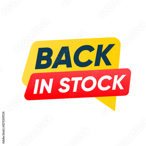 Back In Stock Banner Label Vector Design