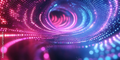 Abstract Digital Technology Design with Neon Lights, Generative AI
