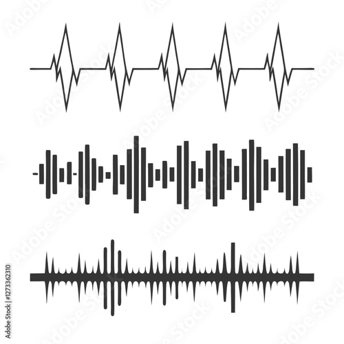 Vibrant Sound Wave Elements and Effects Set