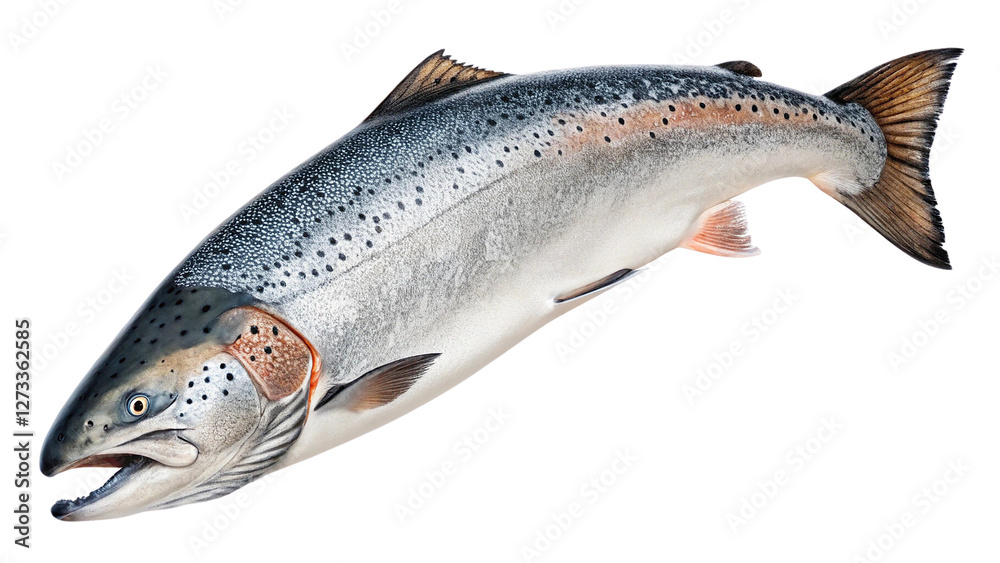 Naklejka premium salmon fish isolated on transparent background