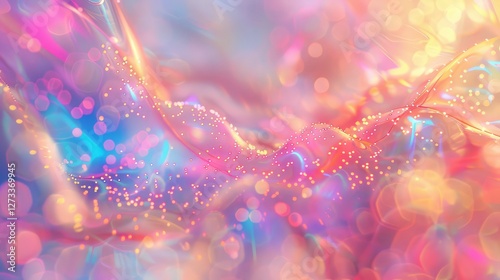 Abstract trendy holographic background. hologram gradient background with metalic waves.