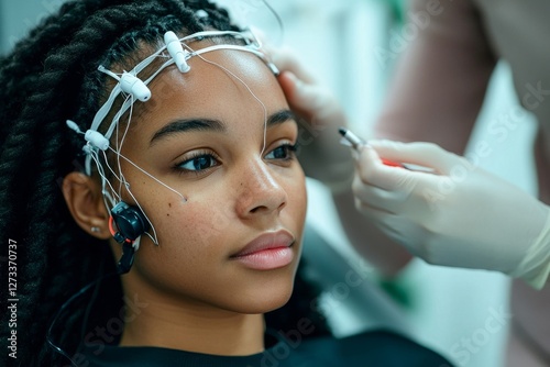 Woman Having Electrodes Therapy, 