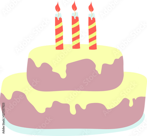 Classic Birthday Cake with Candles and Sprinkles