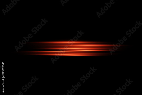 Red lines of speed and light movement, horizontal effect. On a black background.