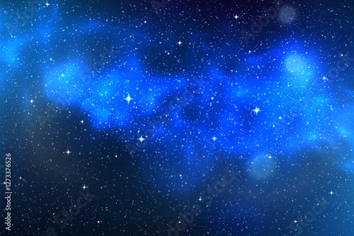 Colorful space background with stars. Vector cosmic bright illustration.