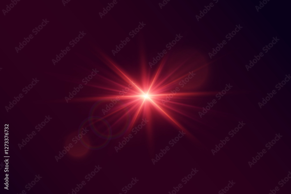 Red light effect of star and light. Red light effect of star and light.