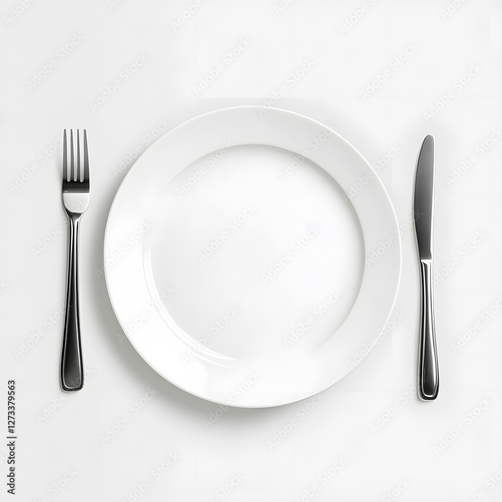 Top view mock up dinner plate, minimalist, modern, black and white, isolated on white background
Top view mock up dinner plate, minimalist, modern, black and white, isolated on white background