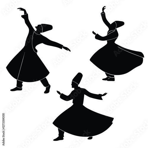 Traditional Sufi Dance Silhouettes