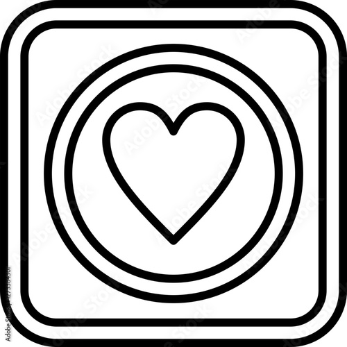 Wishlist Heart Icon Vector Element