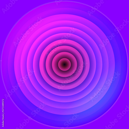 Abstract background with blue purple pink gradient colored circles layered on top of each other, vector illustration