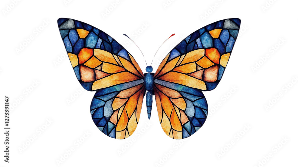 Vibrant Mosaic Butterfly with Ethereal Fantastical Design Vibrant Mosaic Butterfly with Ethereal Fantastical Design