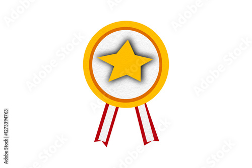 Free Download Illustration of gold coins on red ribbon on transparent background. - GFXLoad