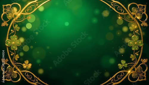 Green abstract bokeh background with soft glowing light effects, perfect for St. Patrick’s Day, festive designs, decorative themes, holiday backdrops, and digital design elements