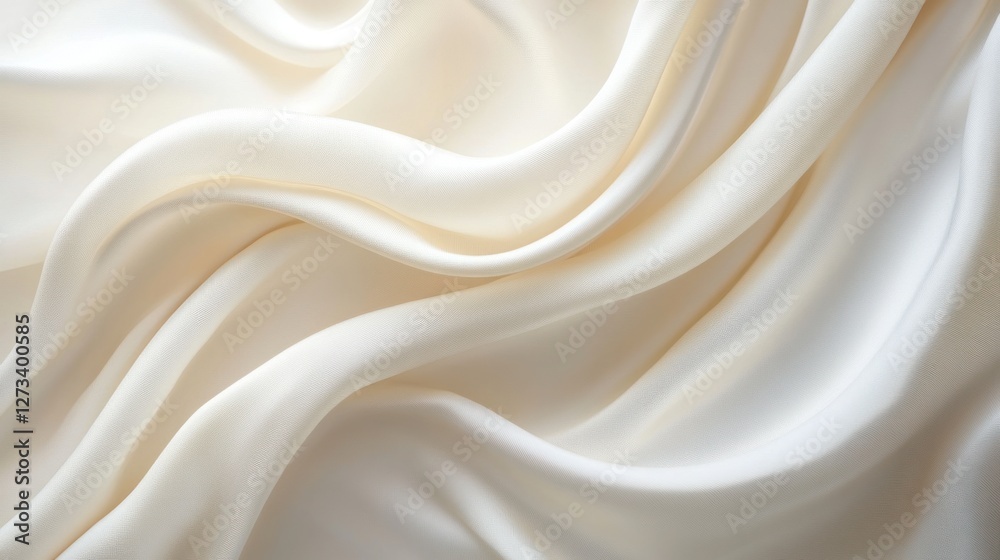 Fototapeta premium Elegant Draped Cream Silk Fabric Texture