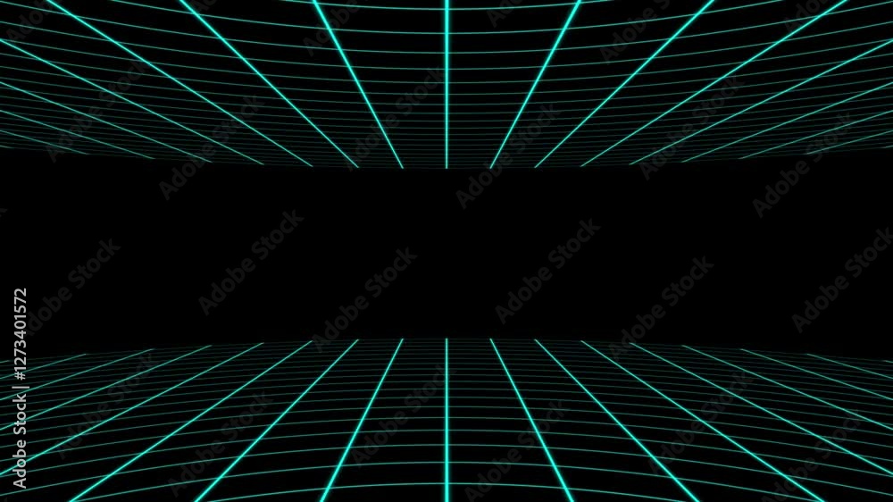 Grid wave Light Blue color animation on black background 