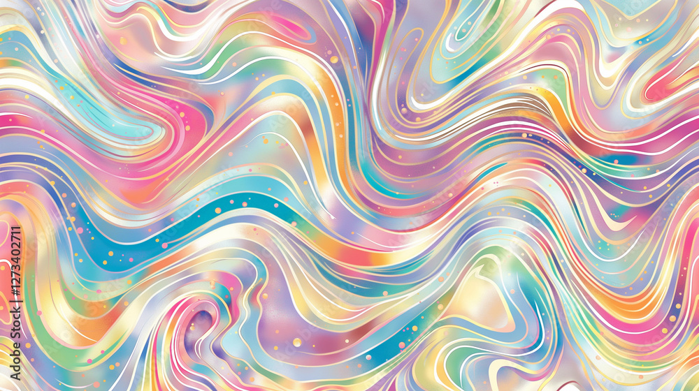 Obraz premium Seamless trendy iridescent rainbow foil texture
