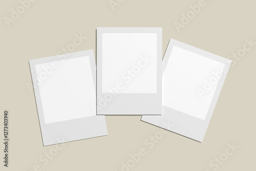 Realistic blank polaroid illustration for mockup