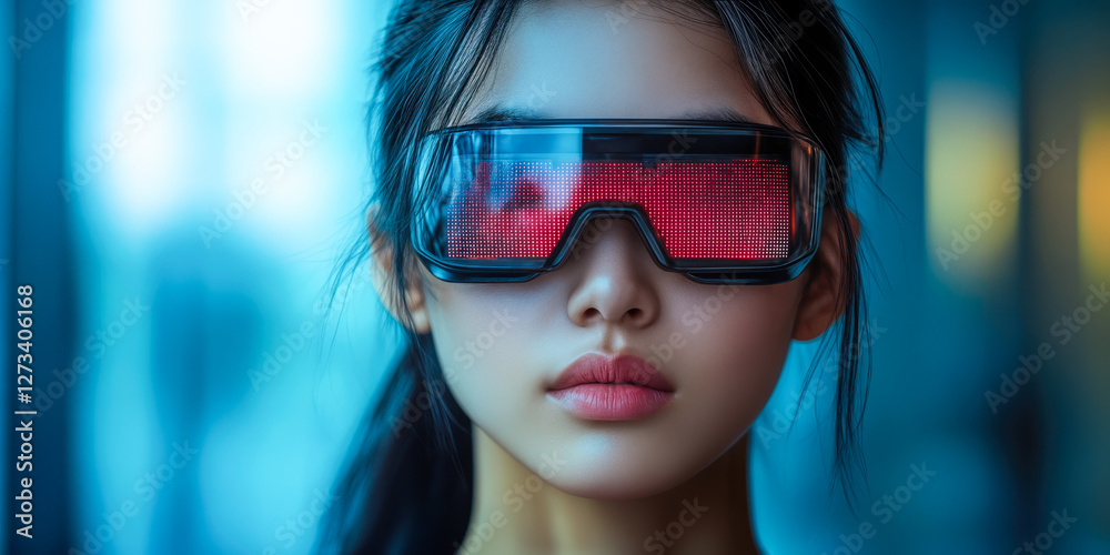 Advanced Wearable AI Technology Interface with Futuristic Smart Glasses for Hands-Free User Interaction and Communication Advanced Wearable AI Technology Interface with Futuristic Smart Glasses for Hands-Free User Interaction and Communication