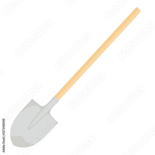 one gardening shovel on white background
