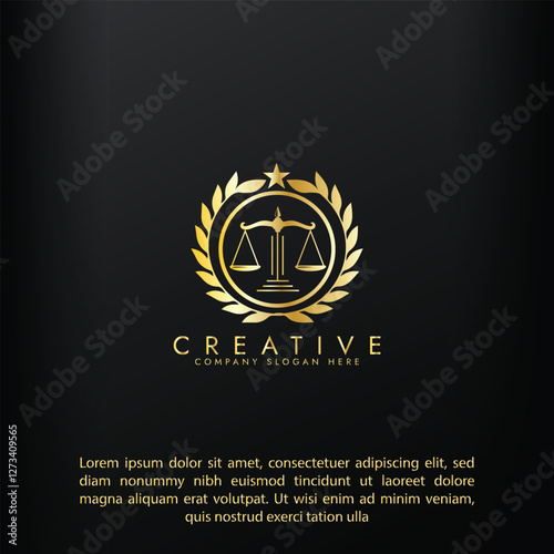 Law firm gold logo design,Revolution justice logo concept, Lawyer logo vector template design