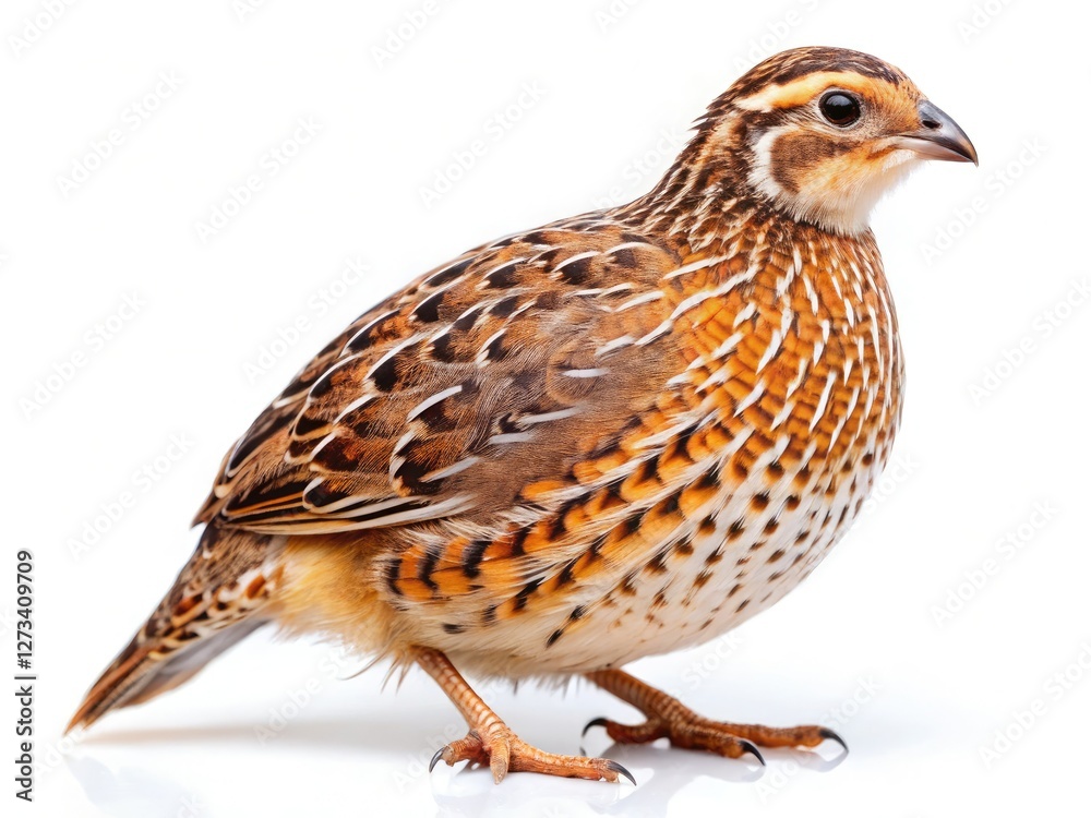 Fototapeta premium High-resolution image: raw quail, isolated on pure white background, perfect for culinary or food-related projects.
