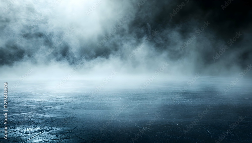 Mystical Ice Rink with Fog and Dramatic Lighting – Abstract Winter Scene Mystical Ice Rink with Fog and Dramatic Lighting – Abstract Winter Scene