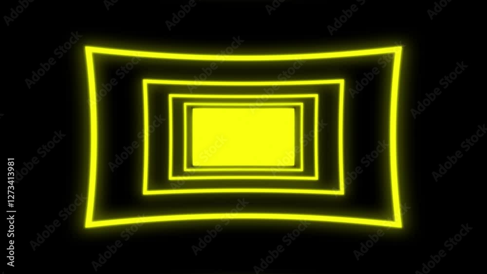 abstract Roundness motion video Yellow color technology On black background abstract Roundness motion video Yellow color technology On black background