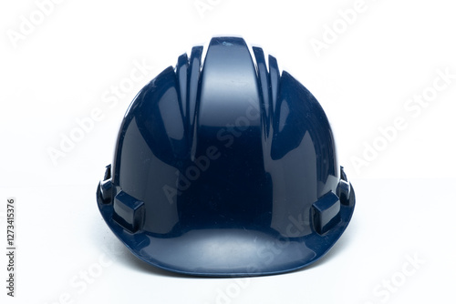 Blue Construction Hard Hat on White Background
