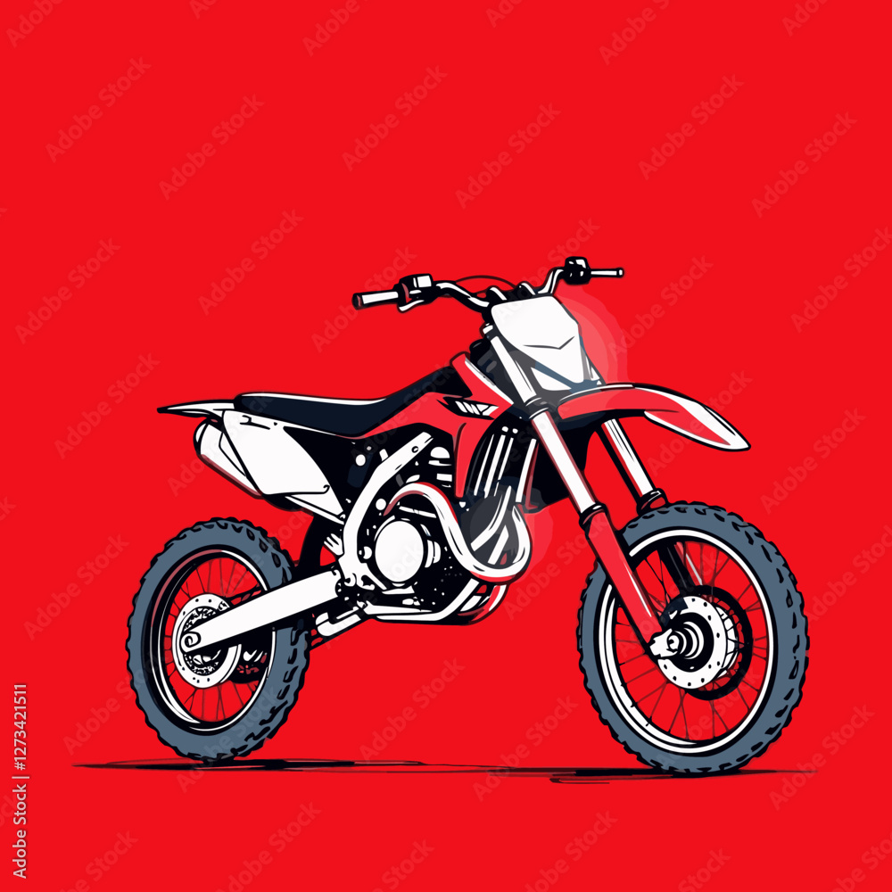 Fototapeta premium Motorcross Vector Art Background Red