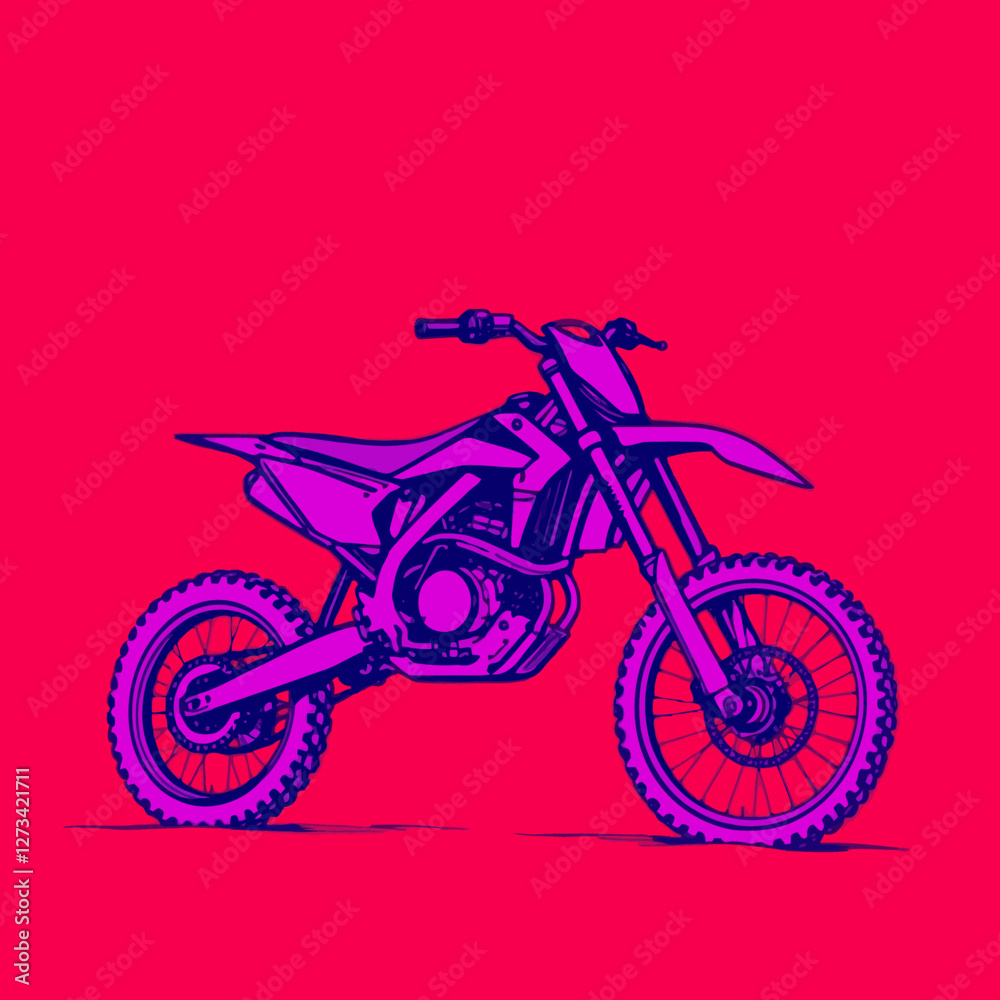 Fototapeta premium Motorcross Vector Art Background Red