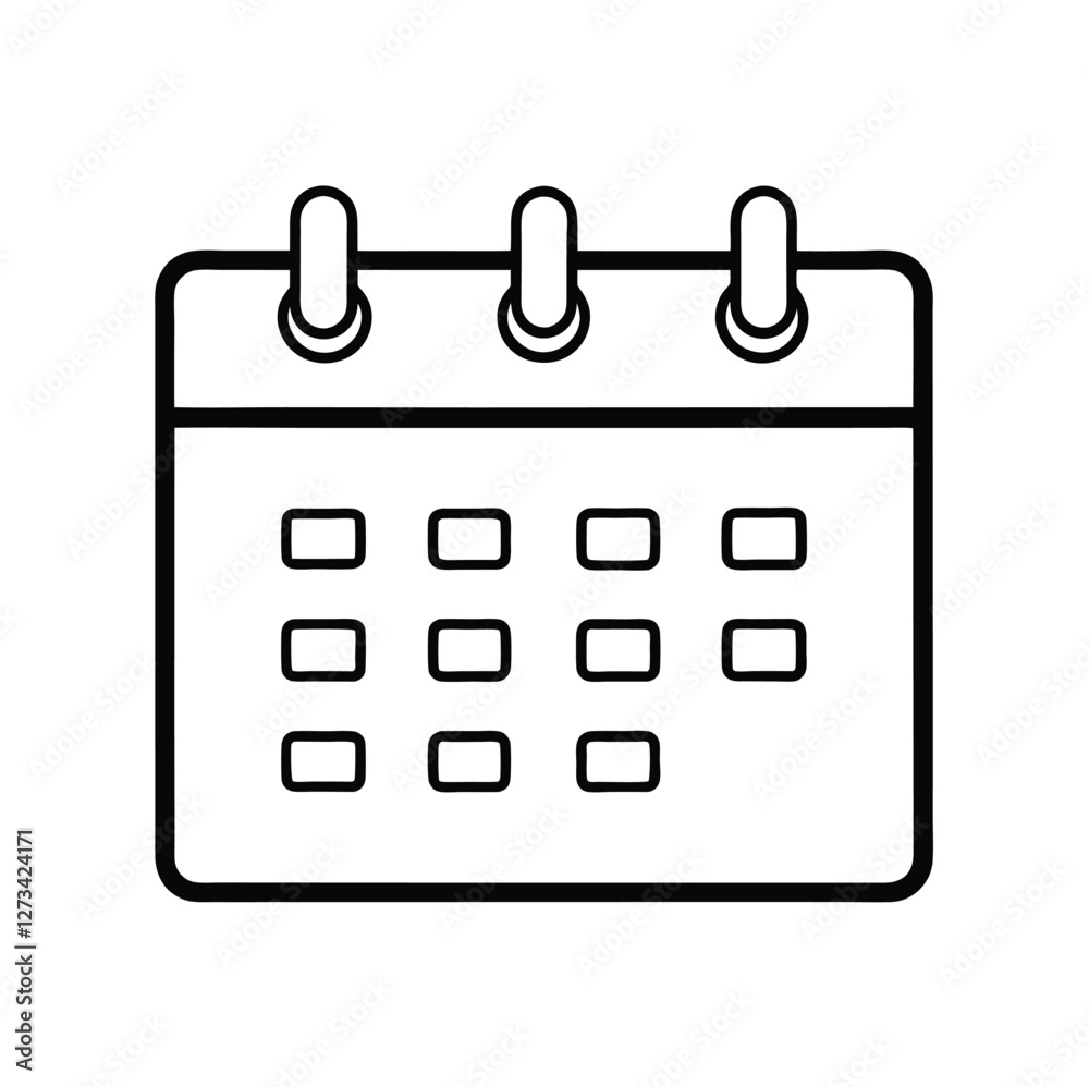 Calendar line icon. Schedule symbol. Deadline, season icon symbol flat design. Vector illustration Calendar line icon. Schedule symbol. Deadline, season icon symbol flat design. Vector illustration